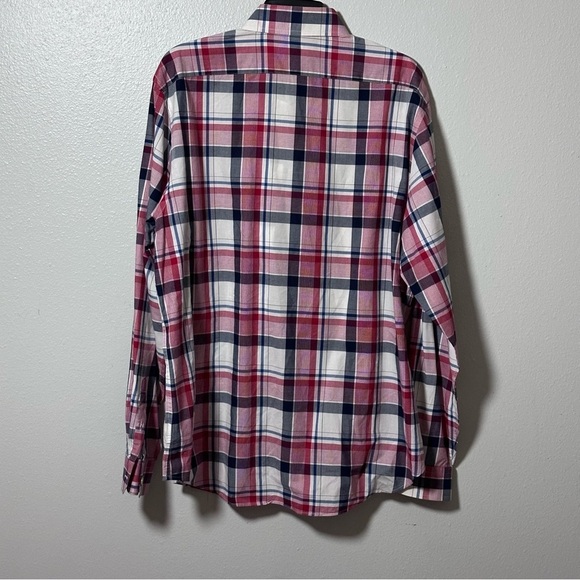 Express Men Red Plaid Button Down Long Sleeve Shirt Modern Fit size XL. - Picture 6 of 8